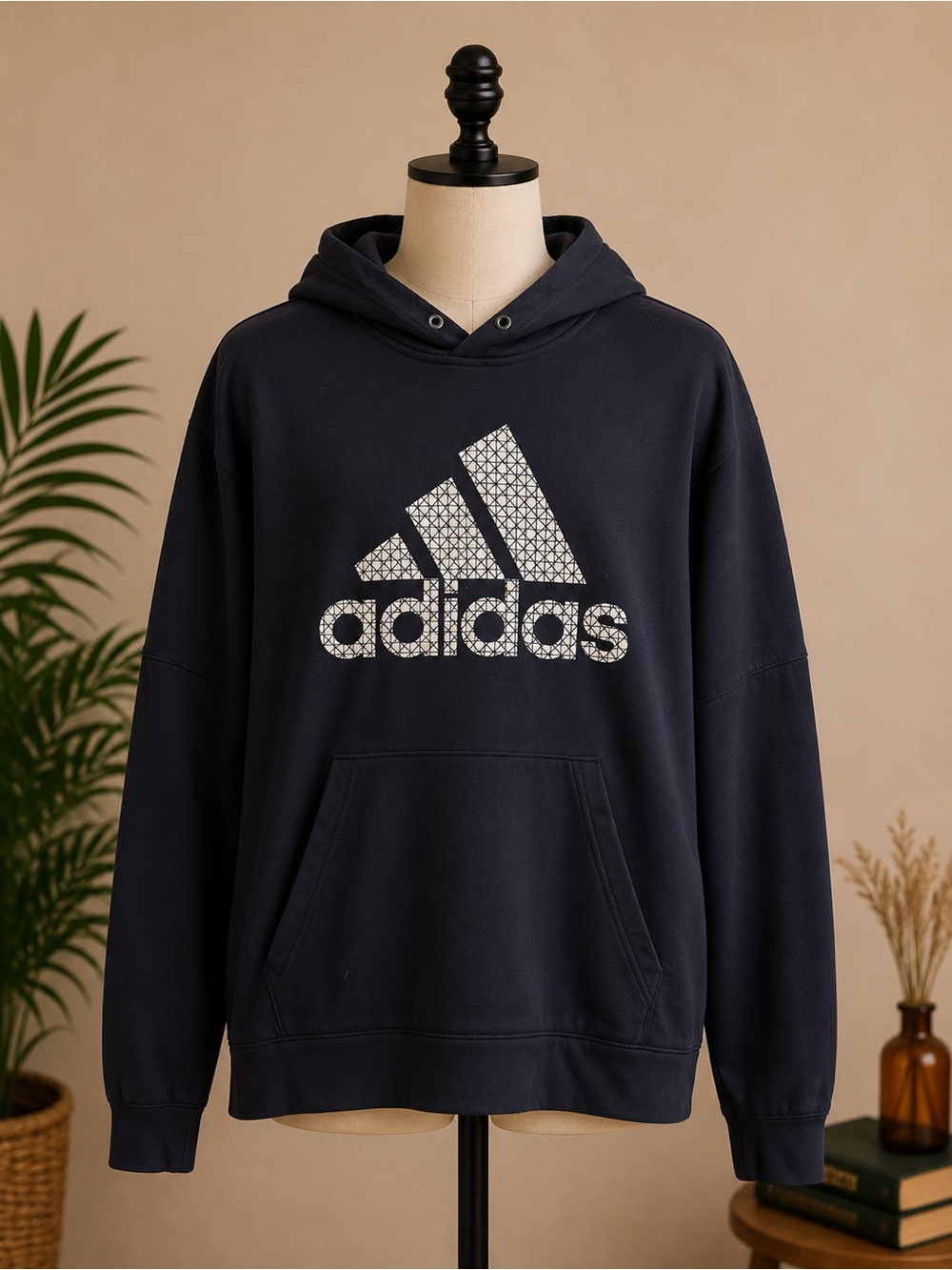 Adidas ClimaWarm Navy Performance Hoodie XL | Athletic Pullover Sweatshirt